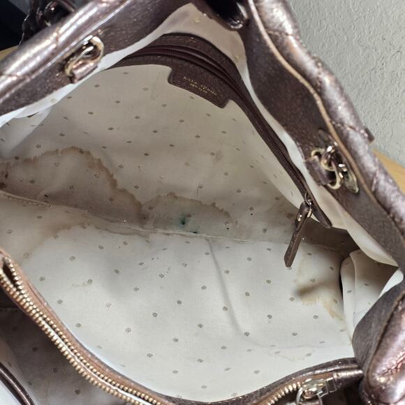 Kate Spade Gold Coast Maryann Quilted Leather Bronze Gold Purse Bag Gold 16x10x5 - Picture 7 of 8